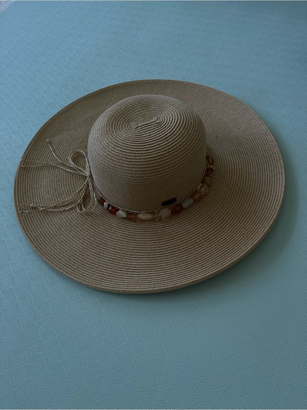 Sun 'N' Sand Beaded Trim Wide-Brim Sun Hat